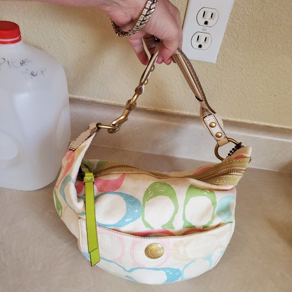 Coach Scribble Mulit-Colored Hobo Bag Handbag Purse - Picture 1 of 12